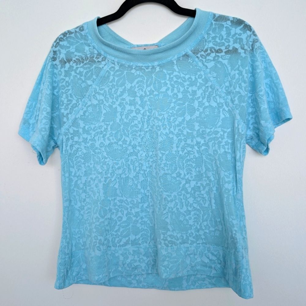 Adidas by Stella McCartney Forage Print Semi Sheer Patterned Lightweight Top